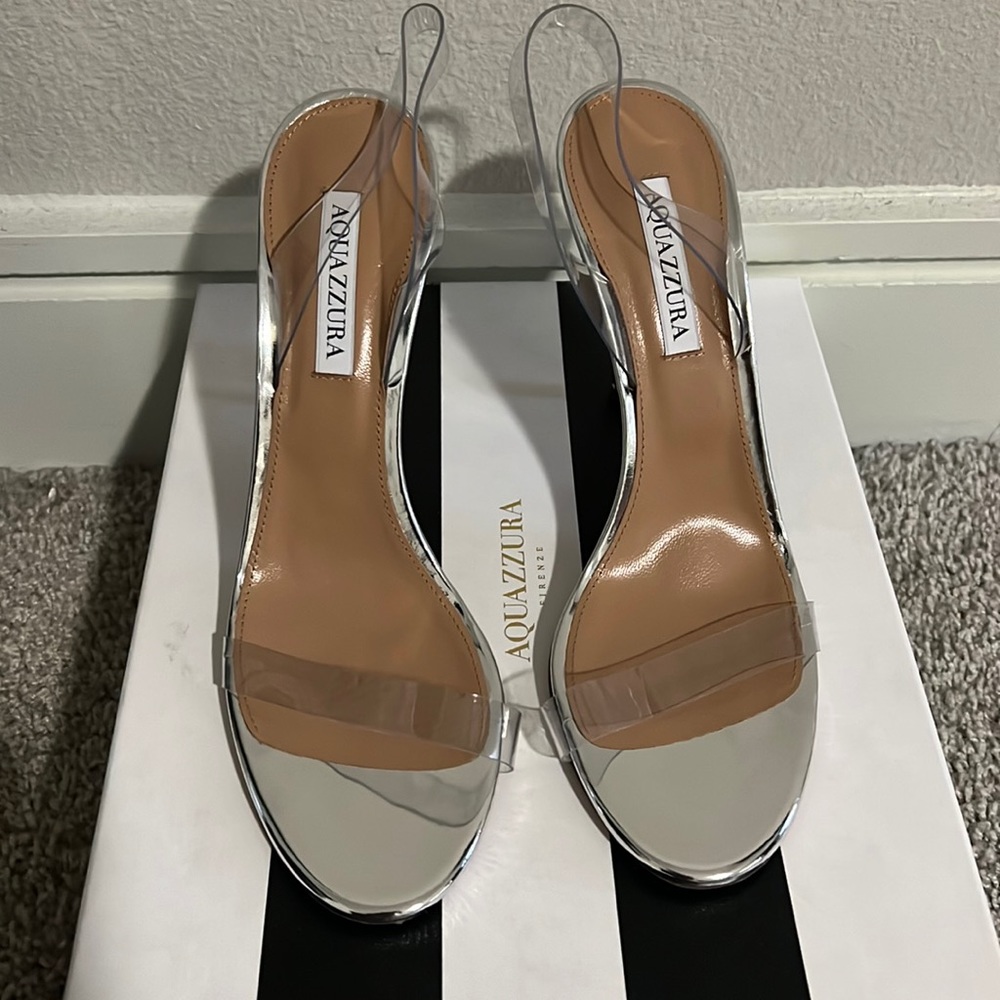 Aquazzura So Nude Plexi Sandal 15 Only worn ONCE for SELL